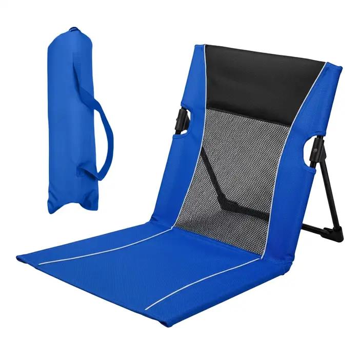 Chaise de camping pliable en métal pour extérieur, jardin, parc, plage, avec dossier et coussin, portable et confortable