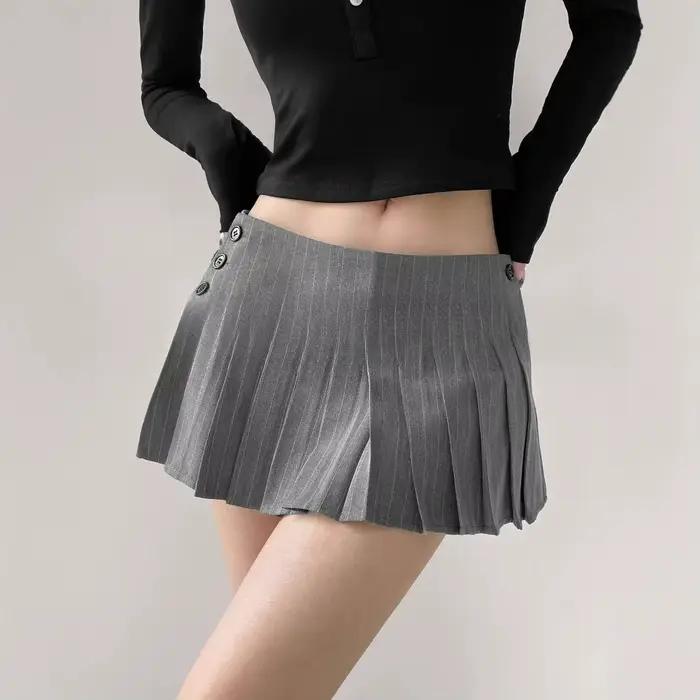 Jupe plissée rayée style universitaire pour femme