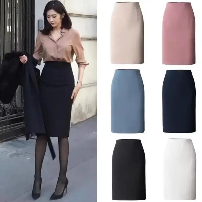 Smvp femmes bureau jupes crayon 2025 nouveau automne élégant mince taille haute
