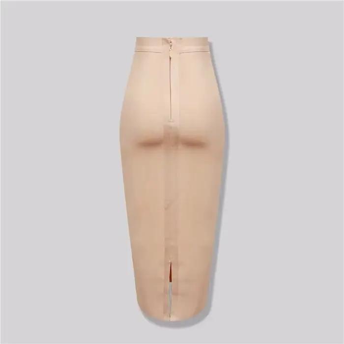 Amazon Best Seller Jupe mi-longue à ceinture élastique à la mode élégante taille haute couvrant les hanches