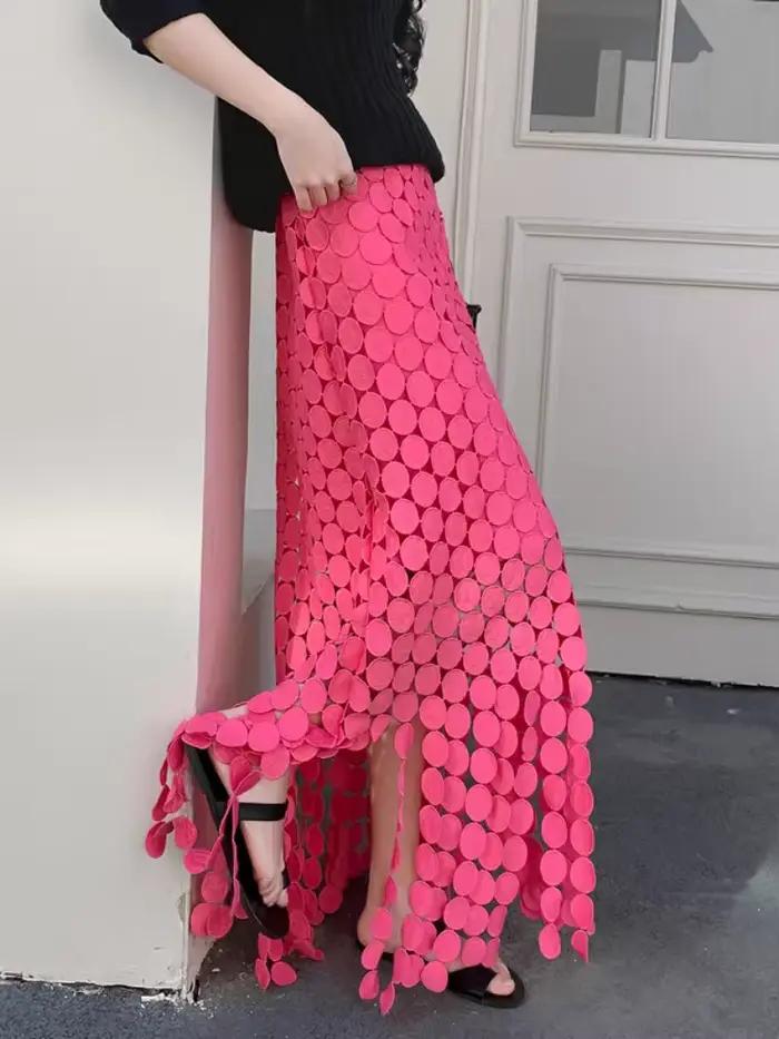 Jupe trapèze taille haute pour femmes et filles
