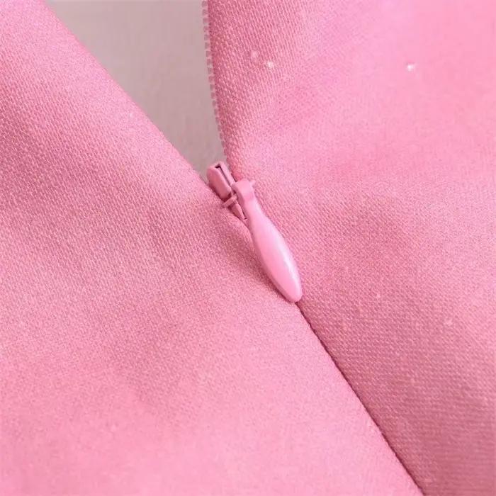 Jupe trapèze à fermeture éclair taille moyenne pour femme