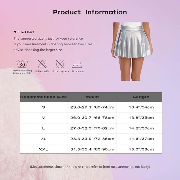 Jupe courte plissée métallique brillante pour femmes, taille haute, fermeture éclair latérale, froncée, holographique, ligne a, Mini jupe, Costume de fête Disco Rave