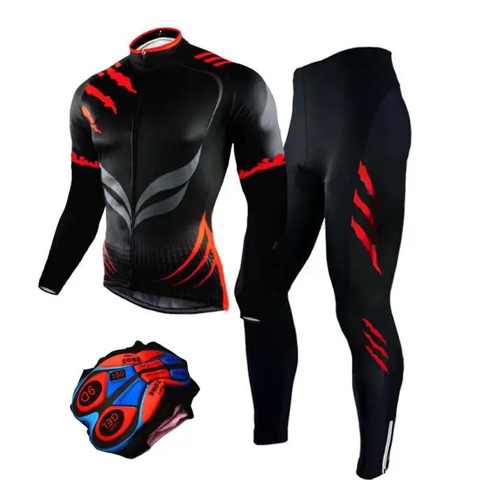 Équipe de cyclisme Maillot de cyclisme pour hommes Ensemble à manches longues Vêtements de vélo VTT Tenue Velo Homme Vêtements de vélo