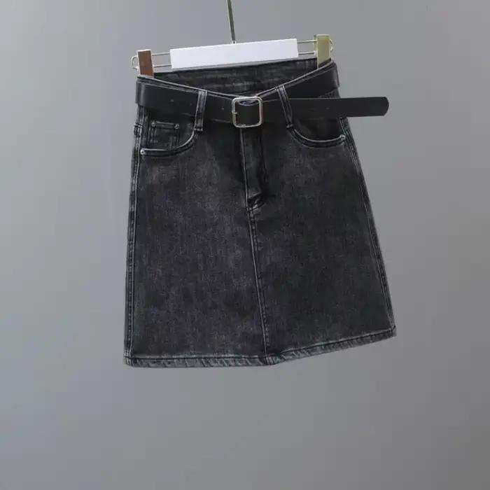 CoAdvantages-Mini jupe courte en jean avec poche pour femme