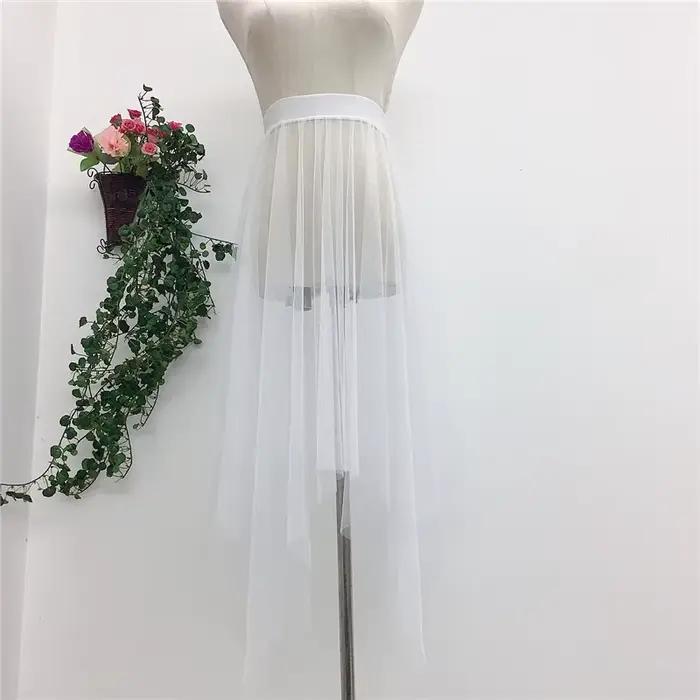 Jupe plissée en maille transparente pour femmes