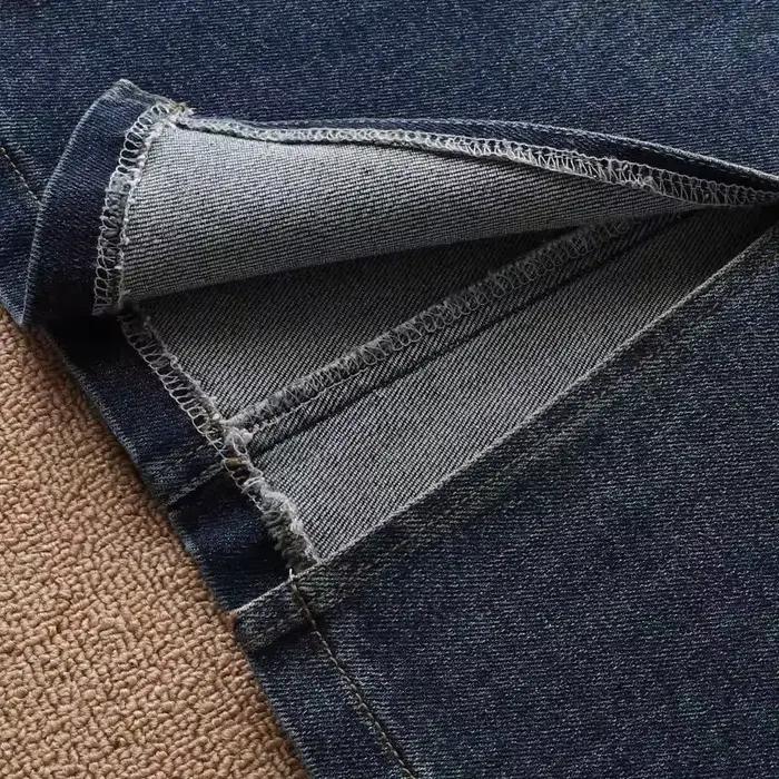 Jupe en jean mi-longue avec poche ronde pour femme