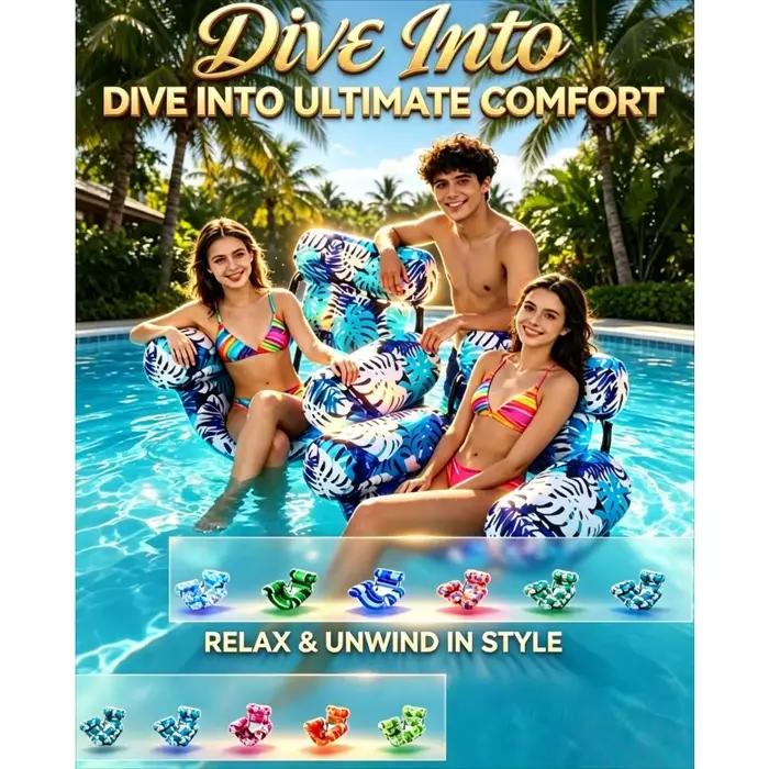 Chaise de piscine gonflable pour adulte, flotteur de relaxation pour lac, plage, jardin, fête, été, détente aquatique