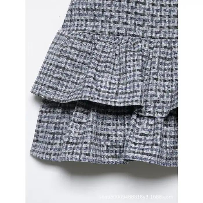 Jupe-culotte à carreaux style collège français Printemps/Été 2026