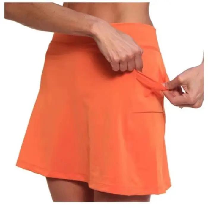 Fitness sport jupe short taille haute décontractée course Tennis Golf Shorts couleur unie Anti-exposition jupe-short