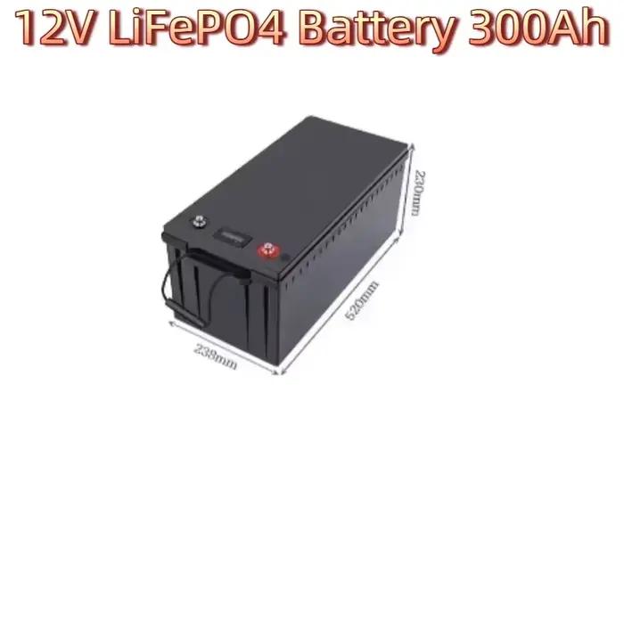 Batterie LiFePO4 12 V 300 Ah (6 000 cycles longs) – BMS intégré, idéale pour le secours d'urgence et le stockage à domicile