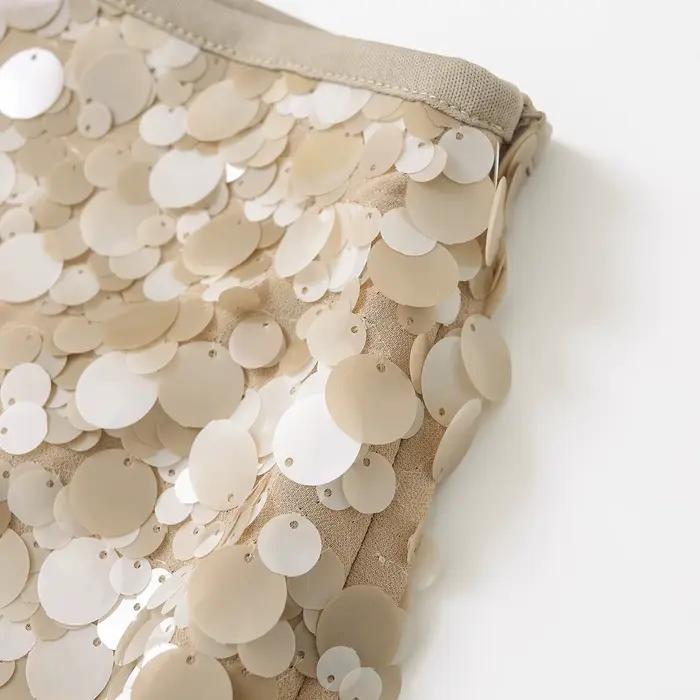 Mini jupe à paillettes Y2K pour femmes, silhouette cintrée, clubwear, soirée et plage été 2025