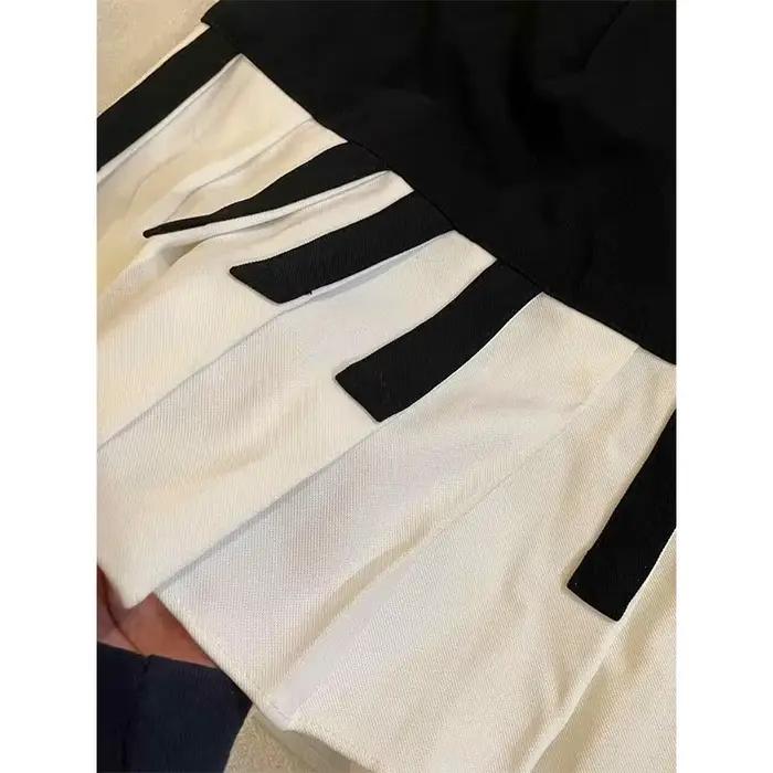 Vintage Y2k noir blanc Piano jupe femmes Design Hepburn été Harajuku Mini