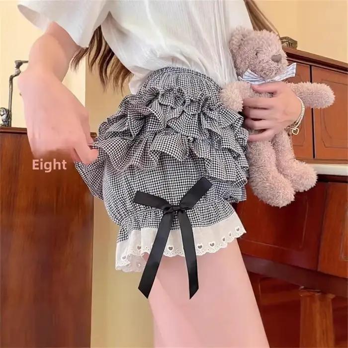 Mini-jupe écossaise taille haute coupe trapèze pour femme