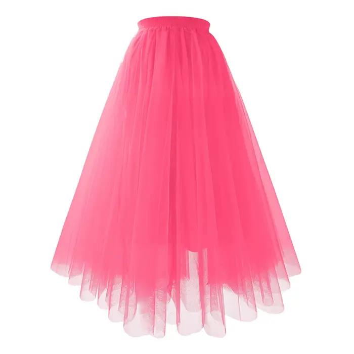 Jupe plissée en maille de couleur unie pour femmes