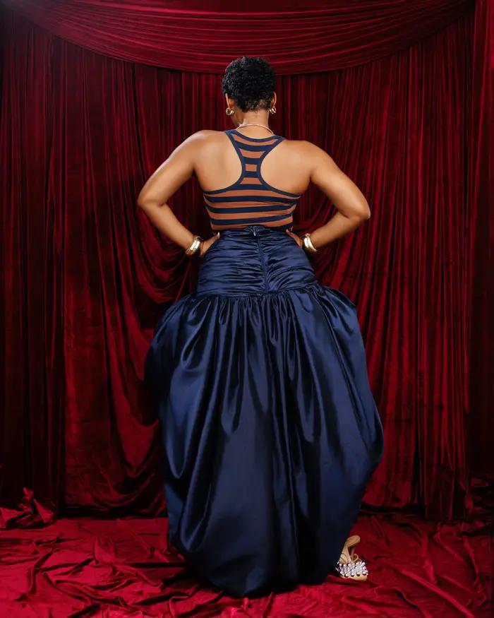 Jupes longues asymétriques bleu royal de haute qualité pour femmes
