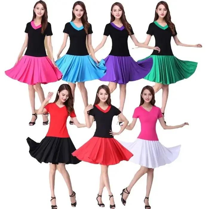 Jupe confortable en soie de lait pour femmes d'âge moyen et âgées, pliable, pour la danse de groupe et la danse latine, élégante et idéale pour la socialisation