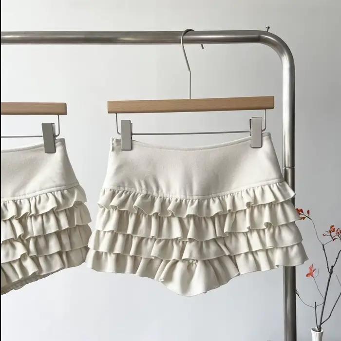 Jupe de ballet superposée anti-transparence à bords festonnés pour femme et fille 2026