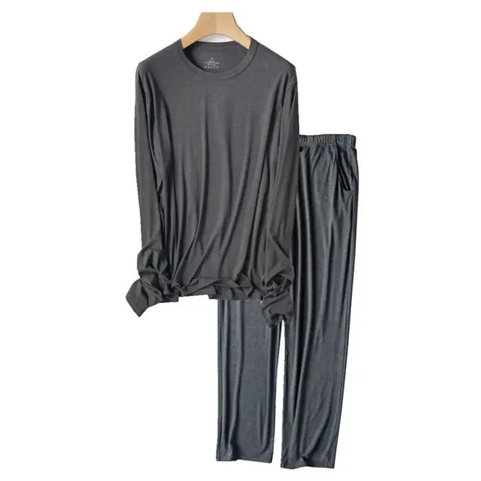 Ensemble de pyjama à manches longues pour hommes, vêtements de nuit confortables, vêtements de maison modaux, vêtements de nuit pour hommes, nouveau, 3XL