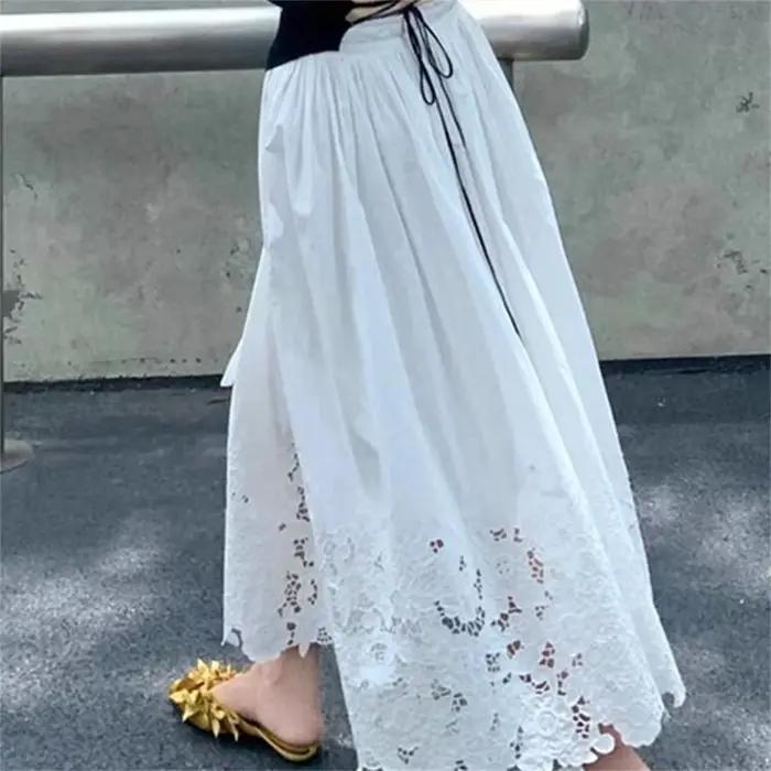 Jupe longue trapèze élégante en crochet pour femme