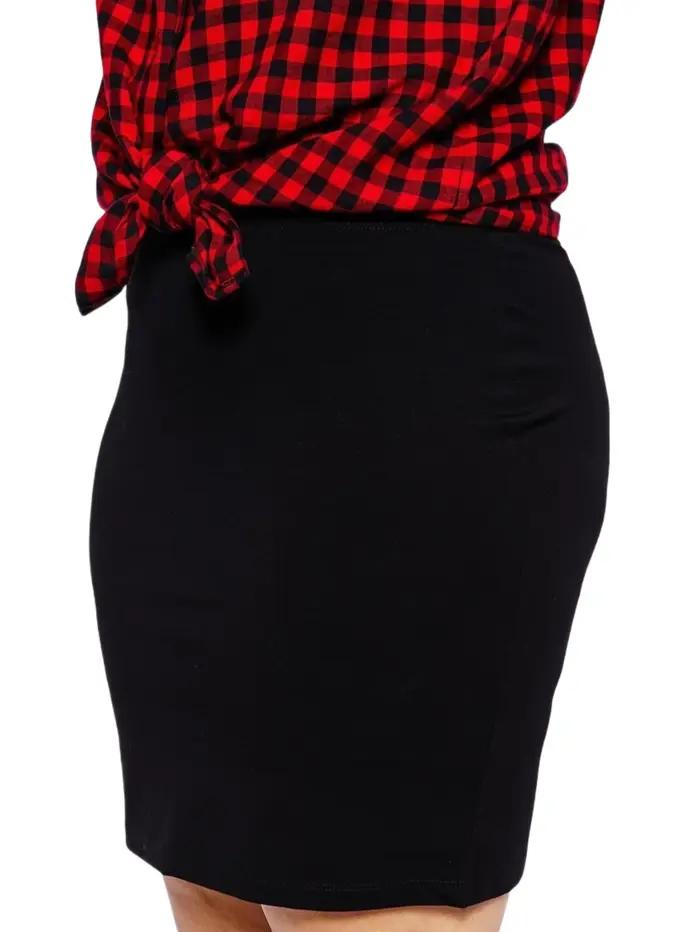 Femmes grande taille été printemps Mini jupe taille élastique solide noir jupe moulante grande taille jupe décontractée grande taille vêtements 8XL