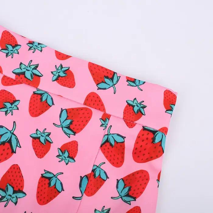 Mini-jupe vintage d'été taille haute pour femmes et filles