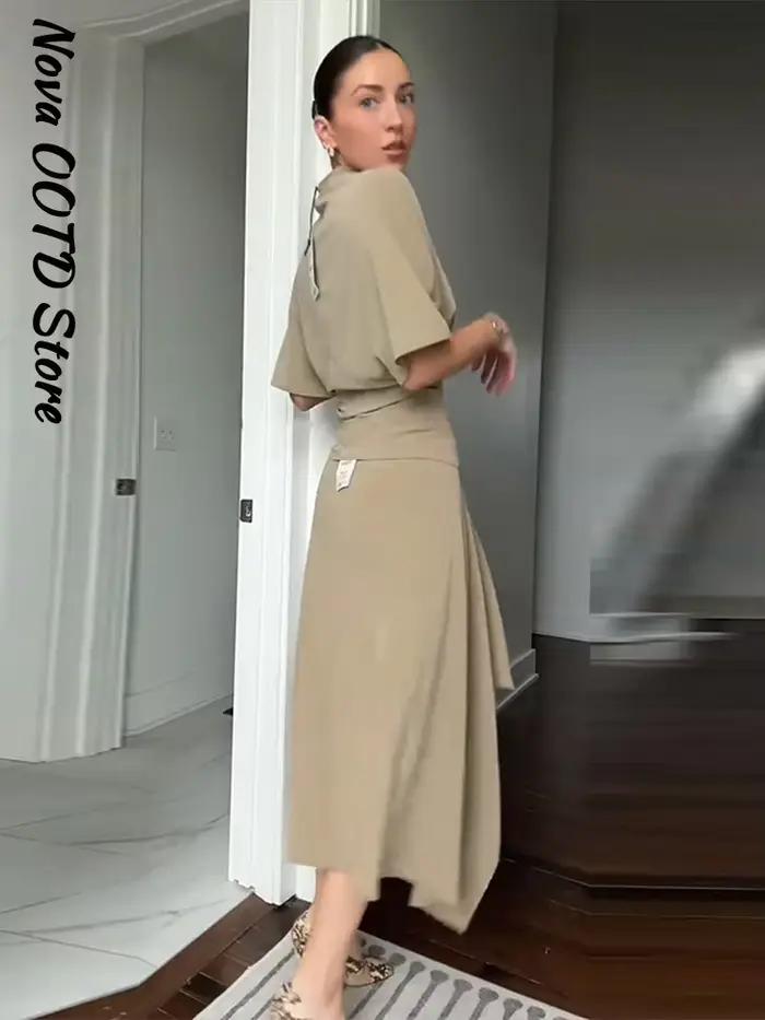 Ensemble jupe élégante à ourlet irrégulier pour femme