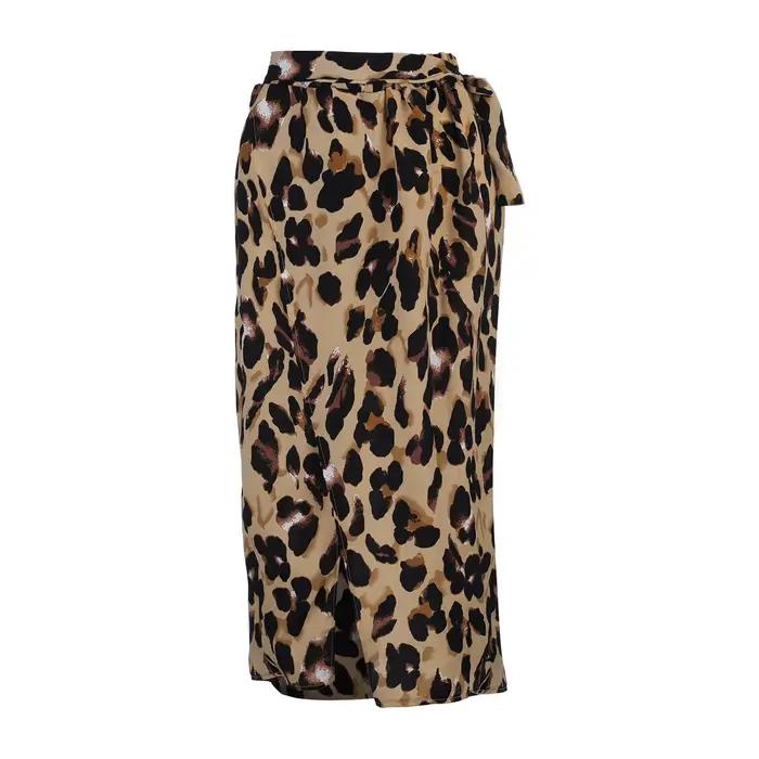 Top Knowing-Jupe en mousseline de soie léopard pour femme