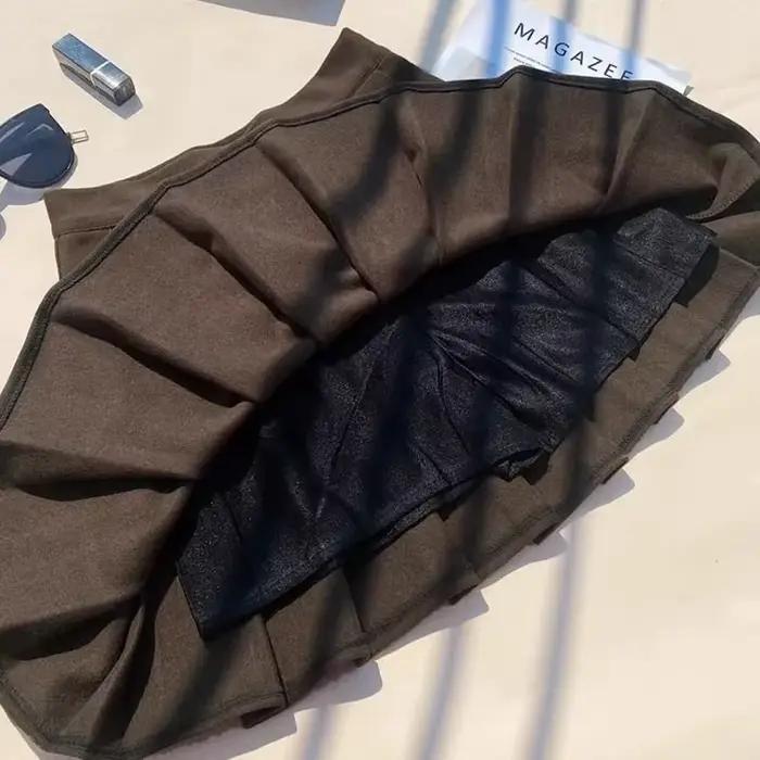 Jupes plissées en fausse laine pour femmes Y2K automne hiver taille haute Preppy laine Jk jupe de danse coréen Streetwear femme Mini jupe