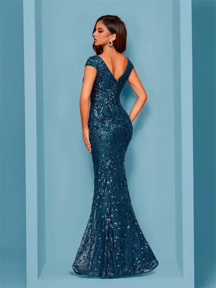 Lucyinlove élégant Champagne robe de soirée pour les femmes longue 2025 luxe sirène formelle paillettes bal de mariage fête robes de Cocktail
