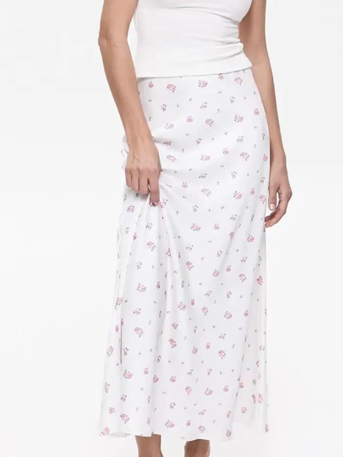 Jupe longue imprimée pour femmes, taille haute, contraste, Patchwork, Slim, élégant, look de fête, Maxi, Y2k, été