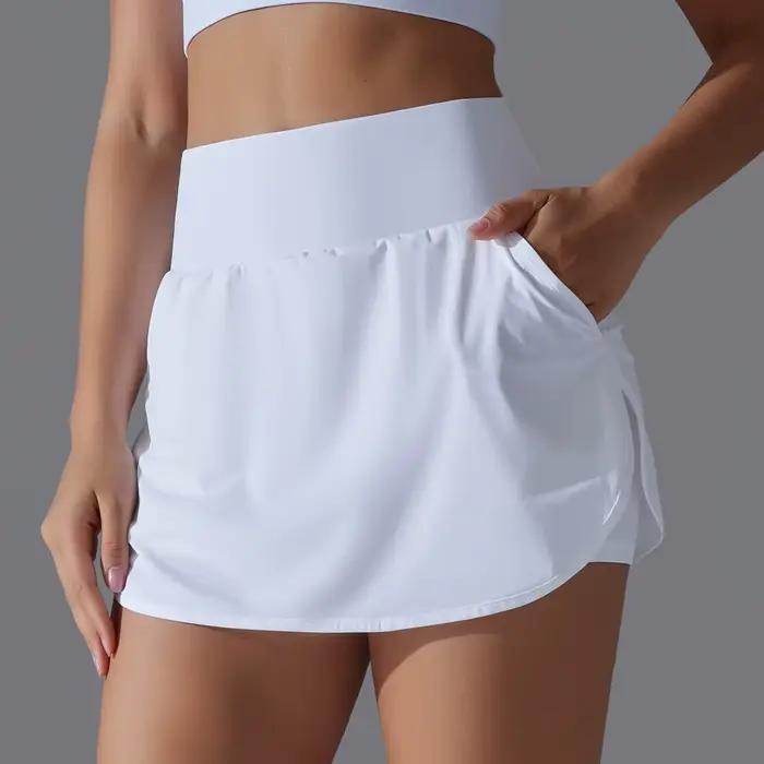 Mode femmes jupes de Tennis 2 en 1 séchage rapide taille haute Shorts Fitness course Golf Badminton Anti-exposition jupe vêtements de sport