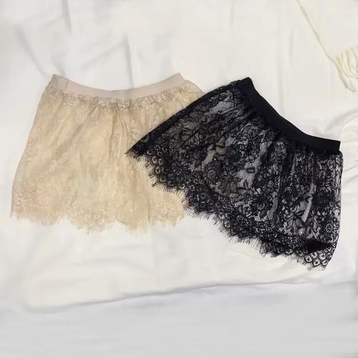 Mini-Jupe N2025 Sexy en Dentelle Transparente Jupe En Maille Rallonge De Chemise Taille Unique Pour Femmes Occasions Spéciales