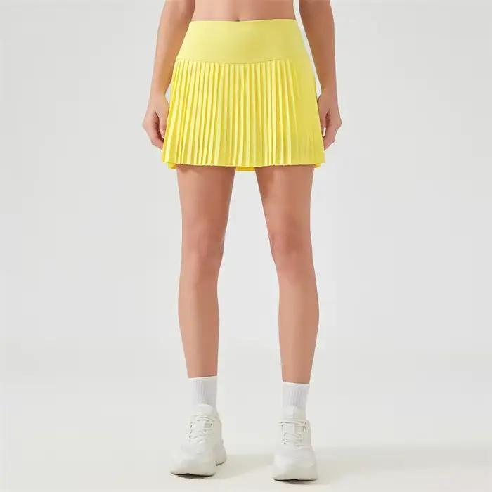Femmes plissées sport Tennis jupes femmes taille haute Yoga Fitness jupe courte avec poches gymnase Golf ample Mini jupe avec poches
