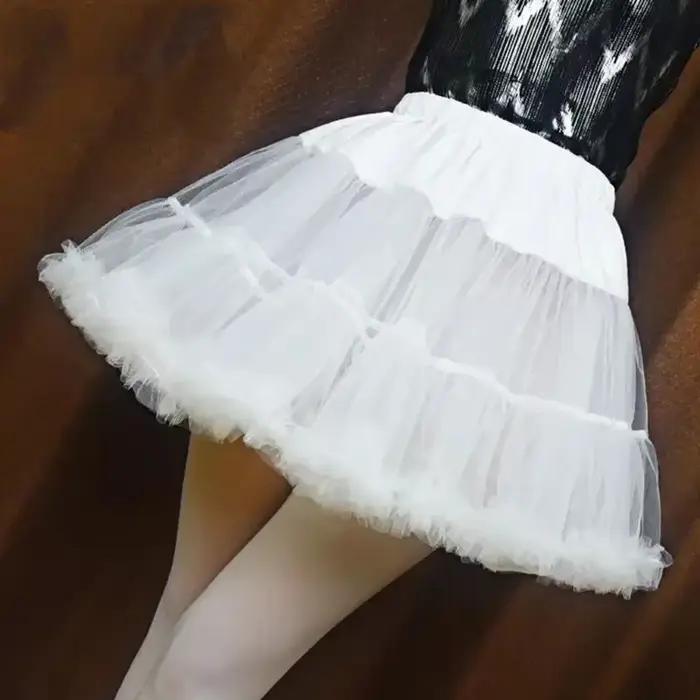 Jupes élastiques pour femmes, sous-jupes de danse de Ballet pour Costume d'halloween, Mini jupe Tutu, jupon court