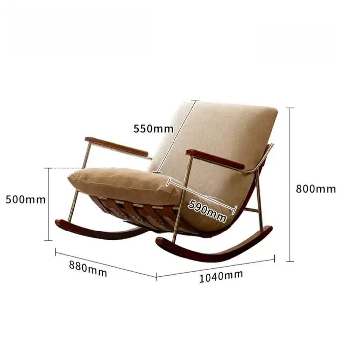 Chaise de balcon en bois avec dossier, design moderne, chaise de méditation, chaise à bascule esthétique, Poltrone Da Salotto, accessoires pour salon