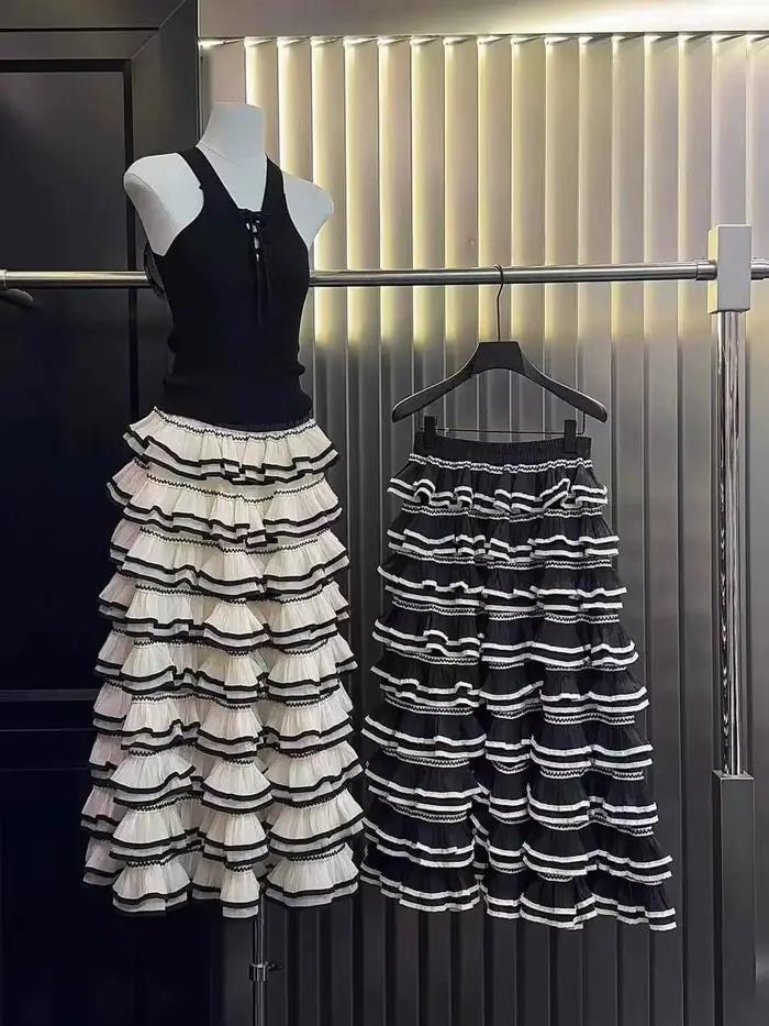 Jupe gâteau en Tulle superposée à volants pour femmes