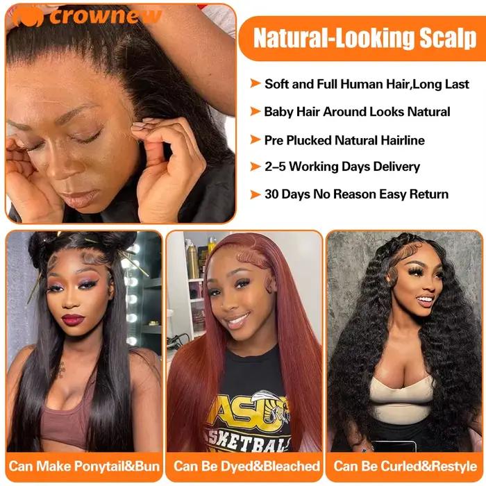 Perruques de cheveux humains droites HD perruque de dentelle 13x6 perruques de cheveux humains droite 13x4 perruques frontales de dentelle cheveux humains 100% cheveux humains pré plumés