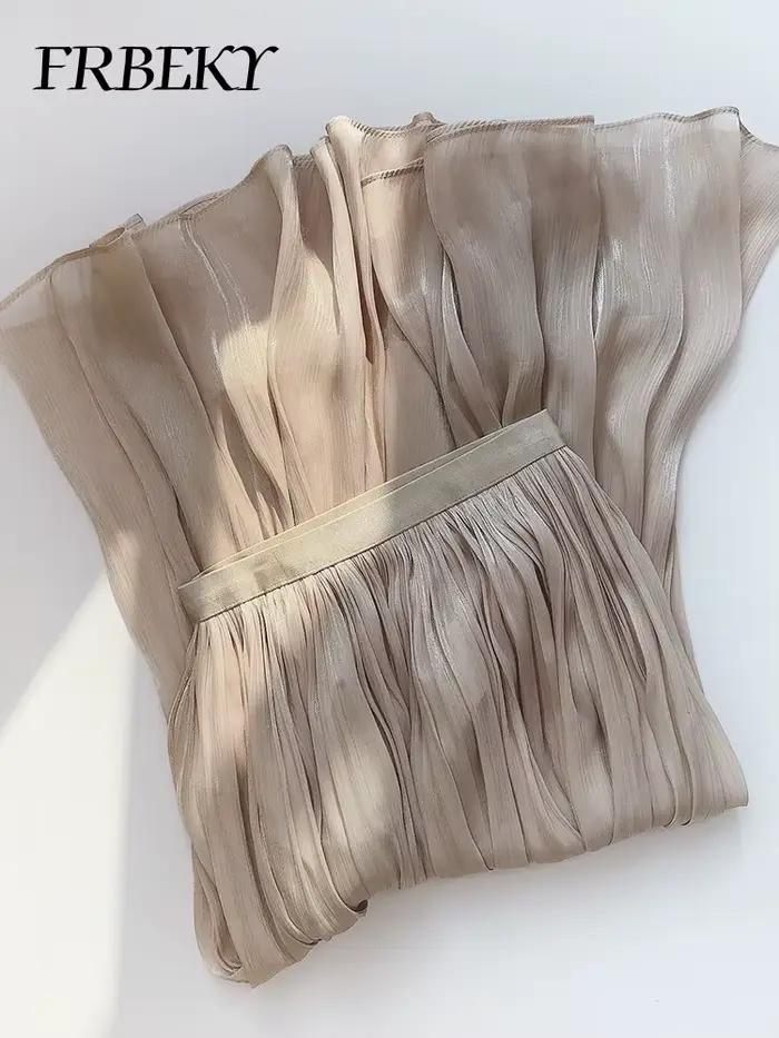 Jupes pour femmes été tempérament plissé demi-corps jupe mince Section