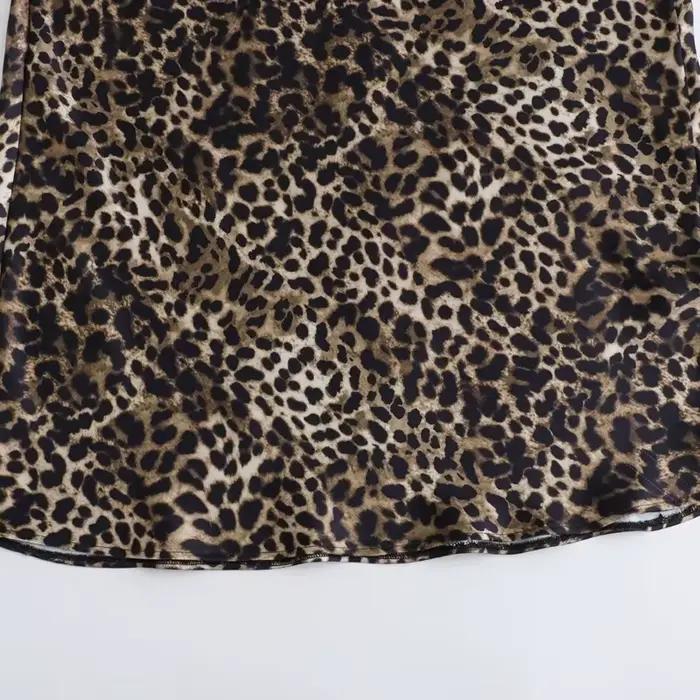HXAO jupe femme léopard noeud Satin jupe été 2025 Vintage taille haute Wrap jupes longues pour les femmes élégantes jupes de rue