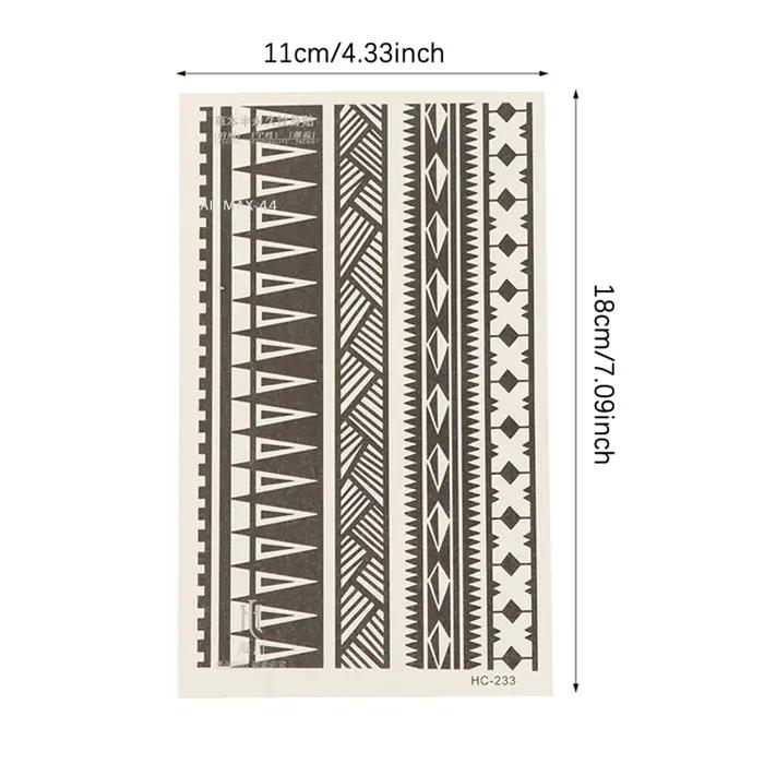 Bracelet à motif géométrique Hoyytu, tatouage temporaire imperméable, durable 1 à 2 semaines, tatouage semi-permanent réaliste