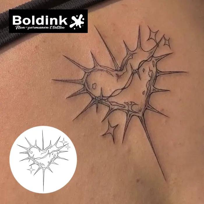 Tatouage temporaire épiné Lov Boldink, dure jusqu'à 15 jours, nouvelle technologie, autocollant semi-permanent magique étanche.