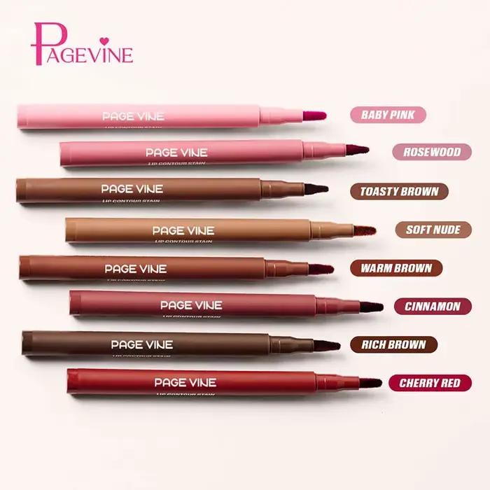Crayon à lèvres velours marron, couleur chair, mat, imperméable, tasse antiadhésive, rouge cerise, stylo de Contour des lèvres, maquillage pour femmes