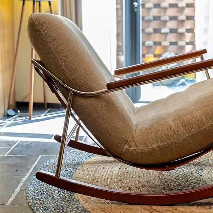 Chaise de balcon en bois avec dossier, design moderne, chaise de méditation, chaise à bascule esthétique, Poltrone Da Salotto, accessoires pour salon