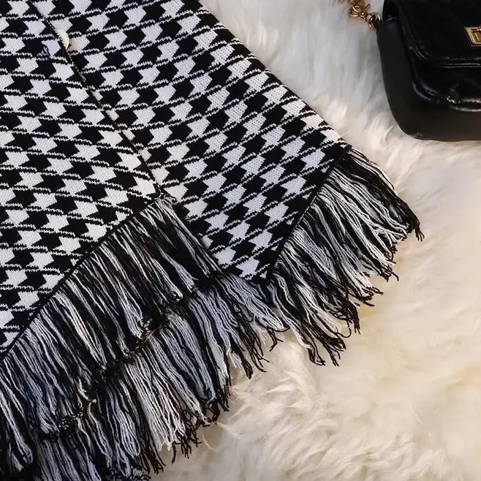 2025 mode jupes tricotées femmes automne hiver nouvelle taille haute enveloppes laine jupe femme