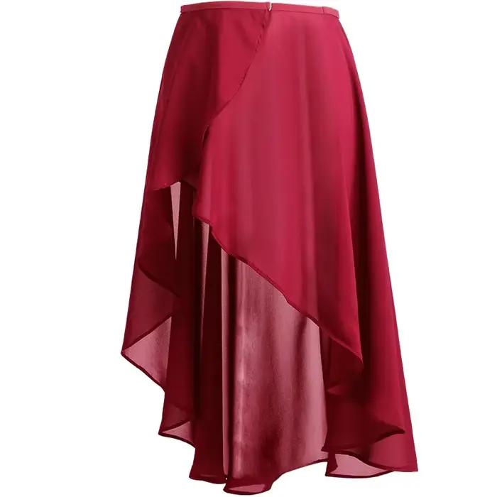 Jupe de Ballet à taille réglable pour femmes adultes, jupe de danse en mousseline de soie, jupe d'entraînement enveloppante Tutu avec couche transparente