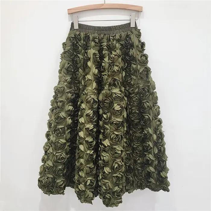 Jupe longue femmes jupes florales taille haute élastique une ligne florale décontracté Y2k Streetwear élégant épissure Maxi printemps 2025 Club de fête