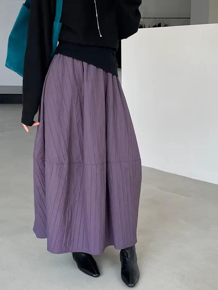 Jupe mi-longue taille haute à fleurs épaisses pour femmes