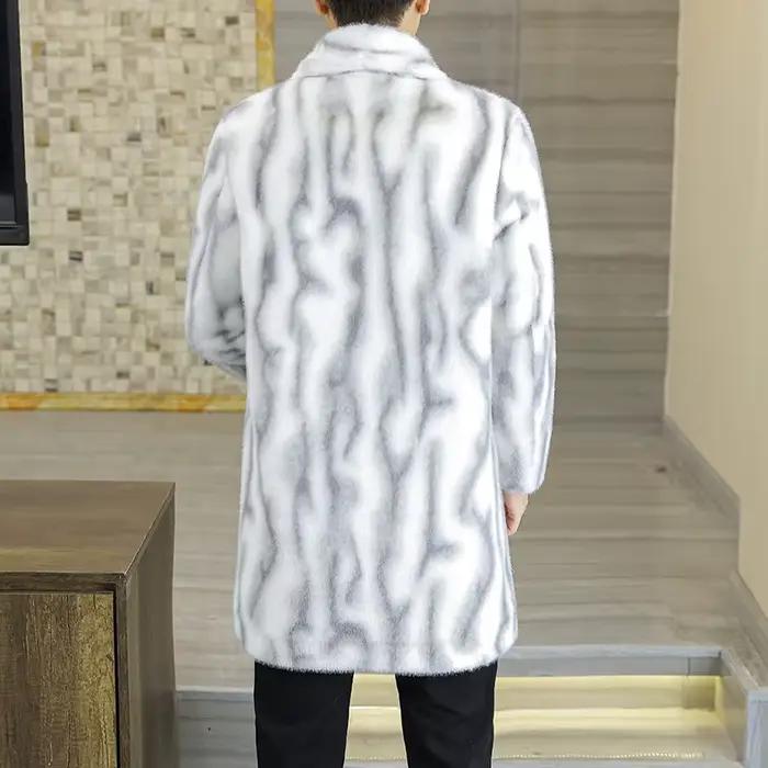 Double face portable mi-longue épaisse fourrure coupe-vent veste 2025 hiver décontracté chaud en peluche pardessus vêtements d'extérieur polaire Trench manteaux