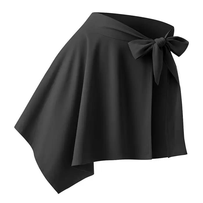 Jupe de sport unie pour femme avec nœud, style cache-hanches, pour yoga, tennis, course à pied, cyclisme et gym